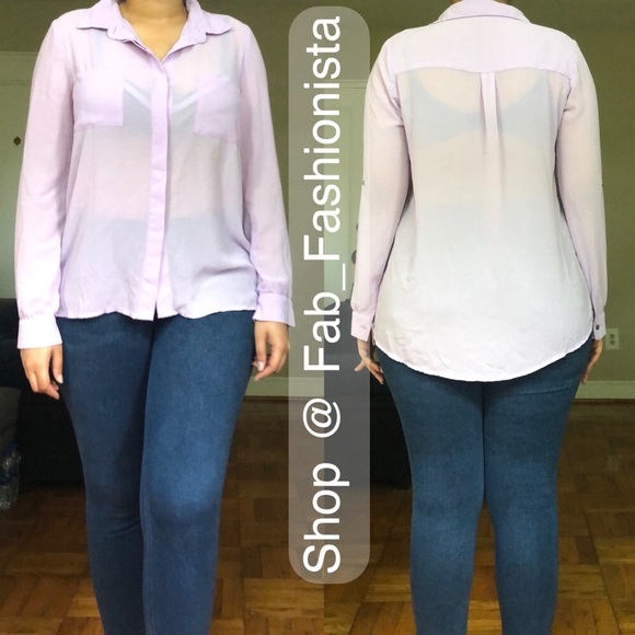 🧸 Forever 21 lilac button up - Picture 2 of 4
